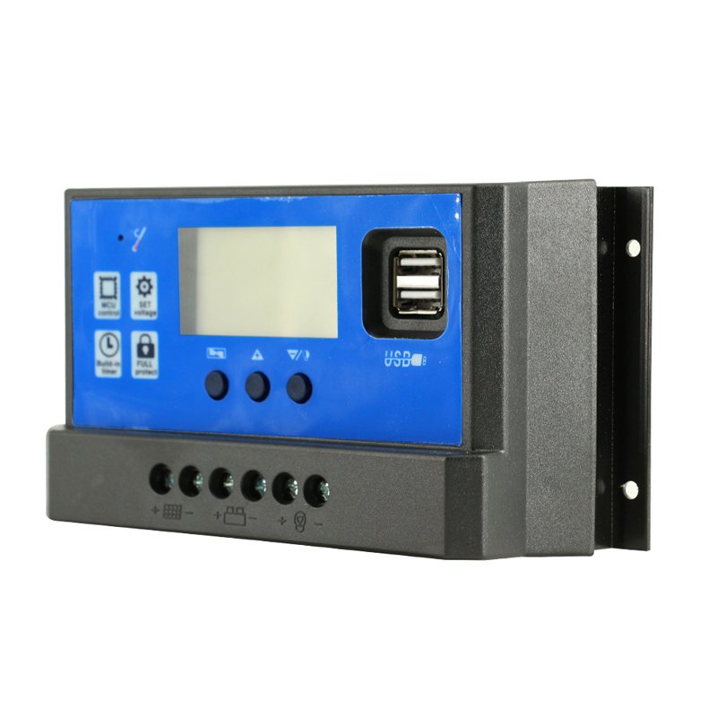 30A20A10A PWM MPPT Solar Charge Controller 12V24V with LCD Display and Double USB Solar PV Regulators Battery Chargers
