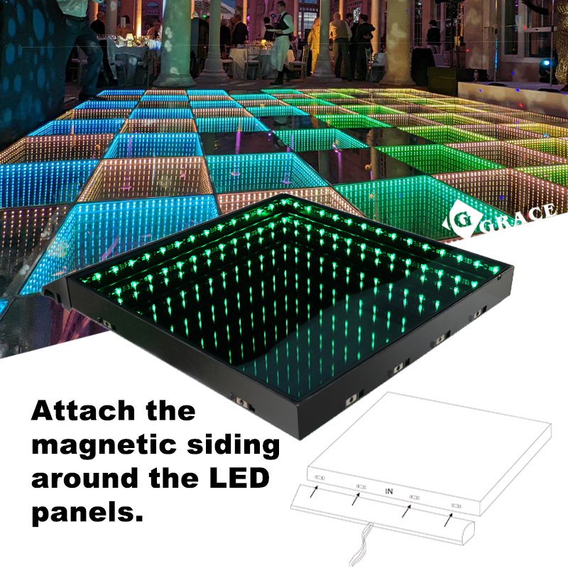 Igracelite 3D Battery Magnetic LED Dance Floor for Light Party
