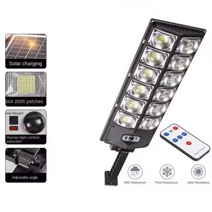 1200 Watt Solar Led Light Outdoor Powerful Outdo0r Solar Lamp 504 LED 3Mode Remote Control Waterproof Light Garden Street Lamp
