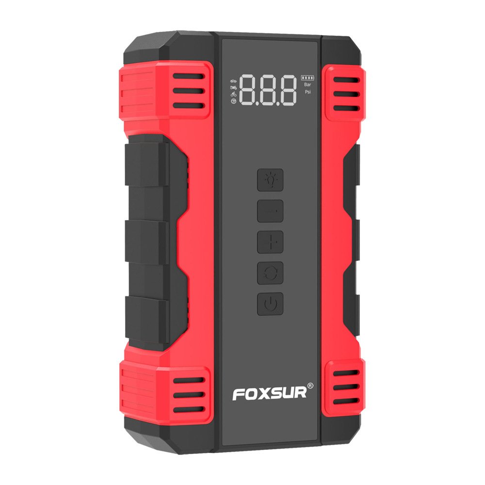 NCFKOS Multi-function 6000mah Car Jump Starter Air Pump Portable Air Compressor Auto Tire Inflator Emergency Power Supply