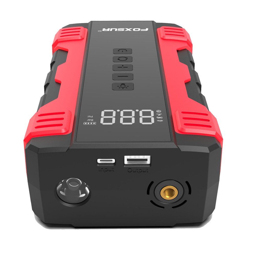 NCFKOS Multi-function 6000mah Car Jump Starter Air Pump Portable Air Compressor Auto Tire Inflator Emergency Power Supply