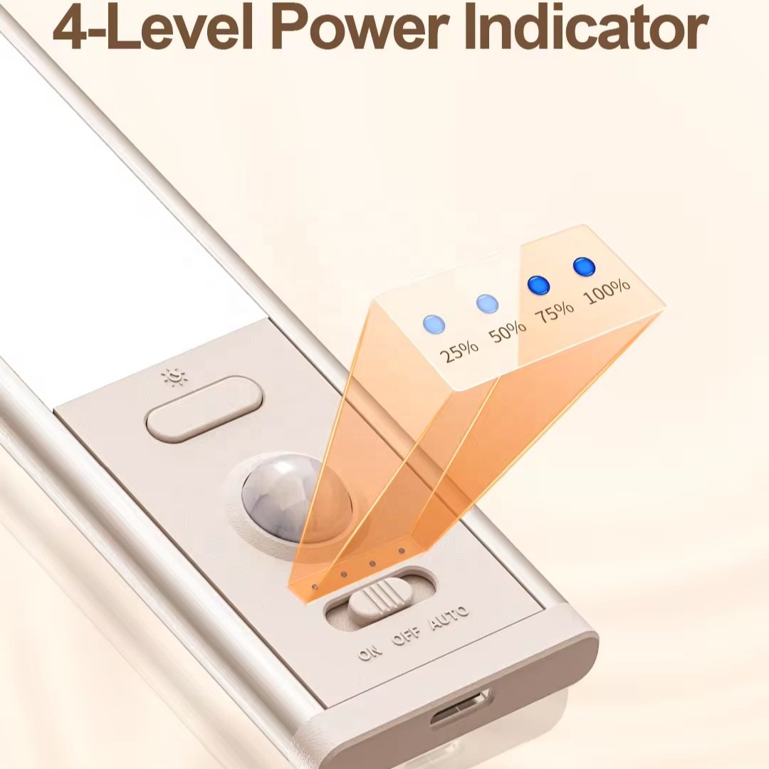 White Modern Rechargeable Battery Power Identified Pir Motion Sensor Portable Led Under Cabinet Light