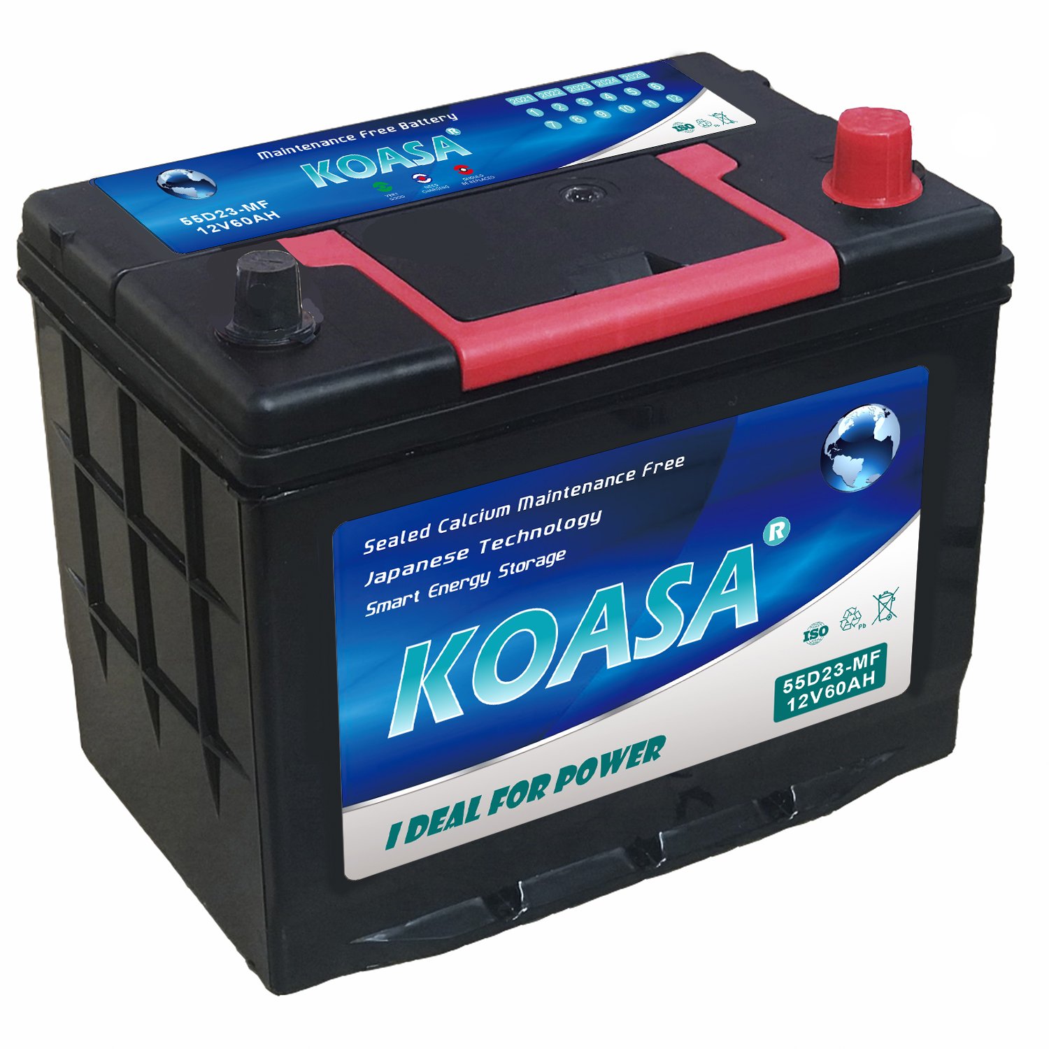Small Capacity KOASA 12V60AH 55D23L-MF Car Battery Auto Battery for Family Car