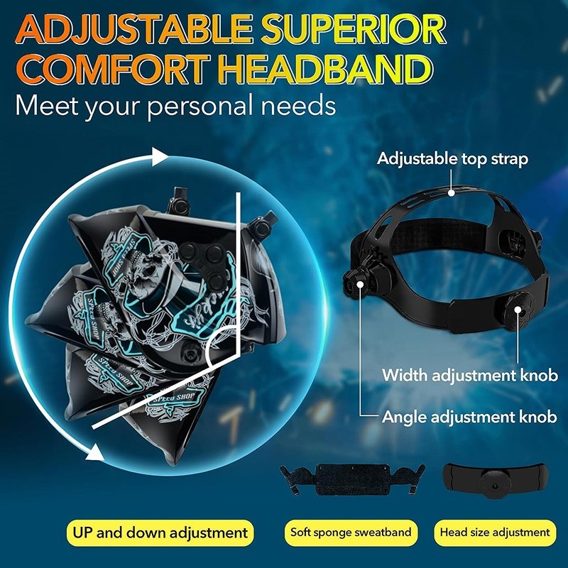 TRQ New Style the Large clear Viewing Welding Filter Solar-powered Auto Darkening Welding Helmet