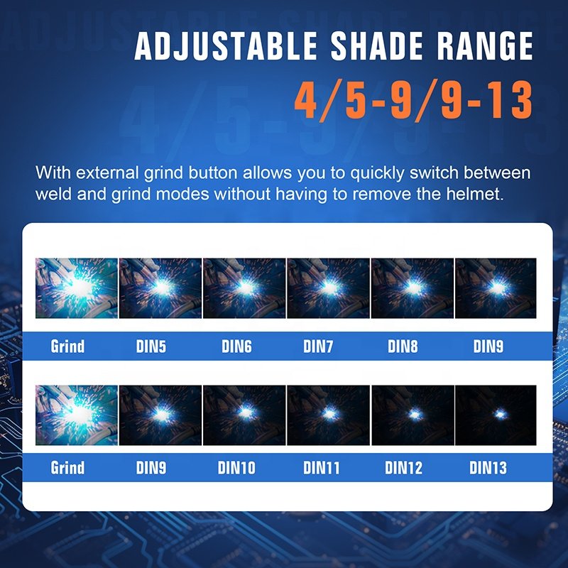 TRQ New Style the Large clear Viewing Welding Filter Solar-powered Auto Darkening Welding Helmet