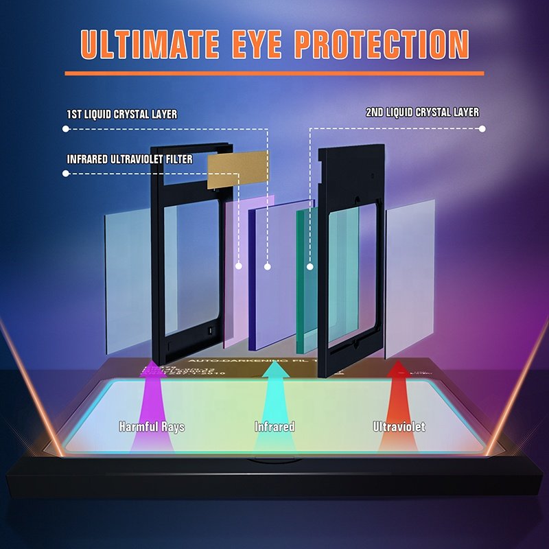 TRQ New Style the Large clear Viewing Welding Filter Solar-powered Auto Darkening Welding Helmet