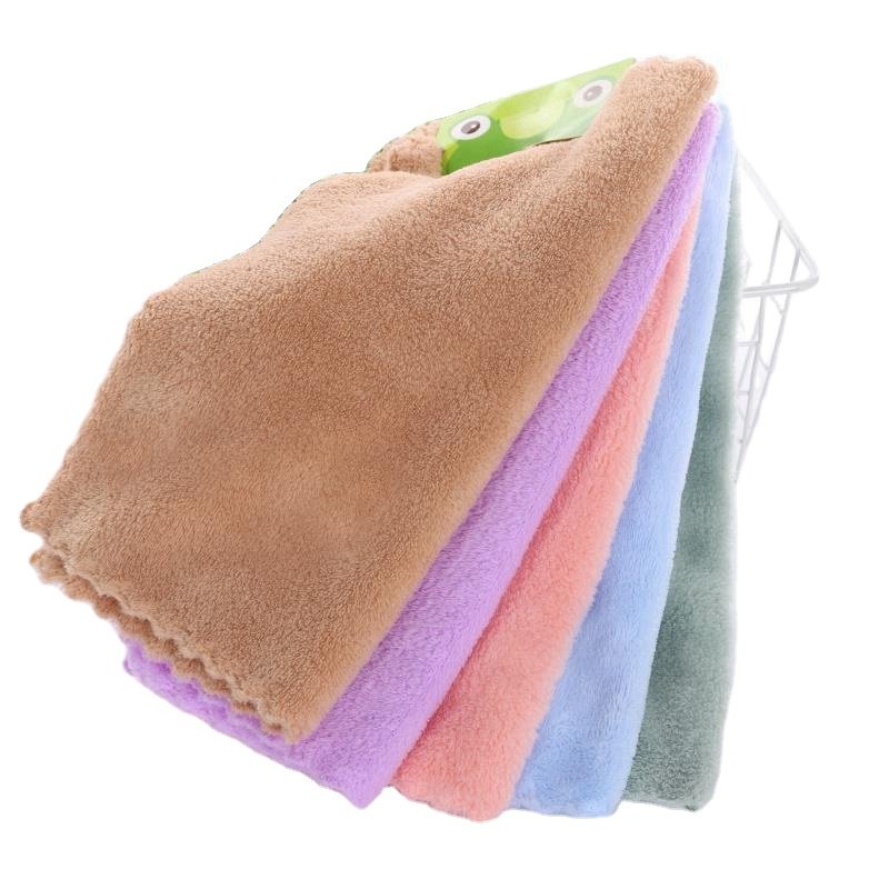 Soft Coral Velvet Absorbent Towel Factory Cheap Custom Car 30*30 cm Plush Microfiber Car Drying Cloth Wholesale
