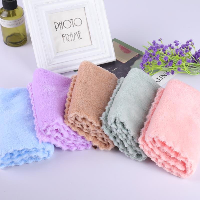 Soft Coral Velvet Absorbent Towel Factory Cheap Custom Car 30*30 cm Plush Microfiber Car Drying Cloth Wholesale