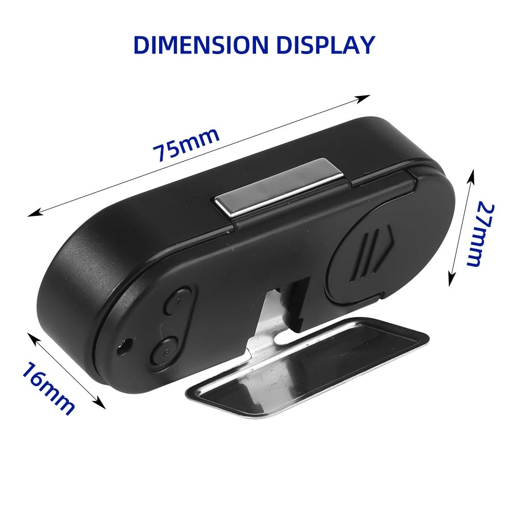 Portable 2 in 1 Car LED Screen Clock Digital LCD Clock & Temperature Display Electronic Clock Thermometer With NO Battery