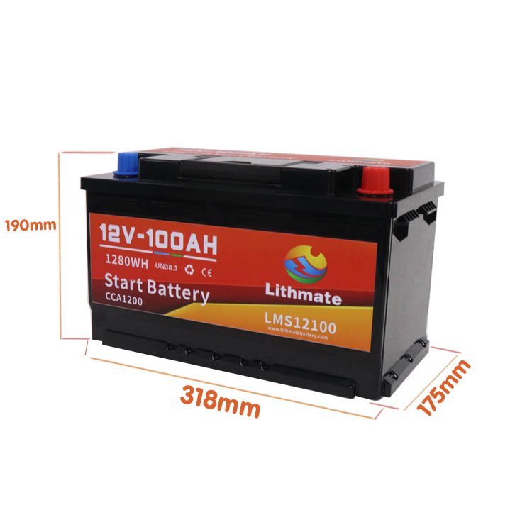 OEM 12V LiFePO4 Battery for Starting 1200CCA High Cranking Amps Auto Lithium Battery 12V 100Ah with LCD
