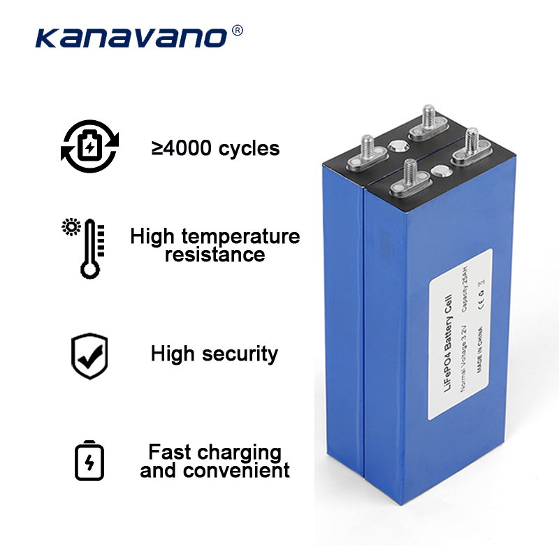 Kanavano Prismatic Lifepo4 Battery 3.2v 25Ah Lifepo4 Energy Storage Battery