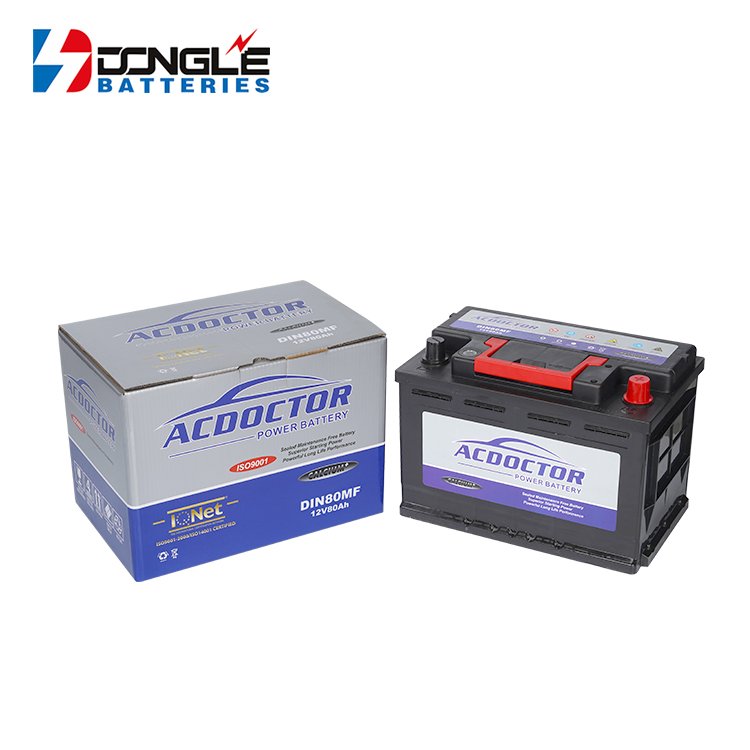 Dongle China Factory Lead Acid SMF 12v 80Ah DIN80MF Car Motorcycles Starting Auto Battery