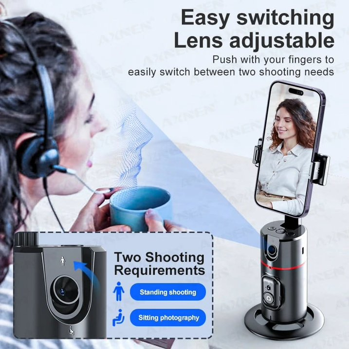 Auto Face AI Tracking Gimbal Stabilizer Camera Tripod Selfie Stick Phone Shooting Stand Remote 360° Rotating Phone Holder