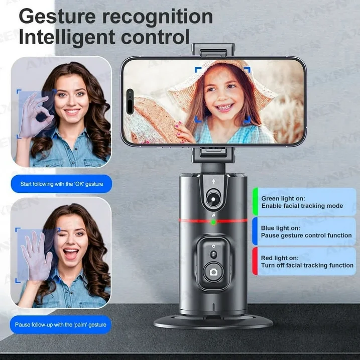 Auto Face AI Tracking Gimbal Stabilizer Camera Tripod Selfie Stick Phone Shooting Stand Remote 360° Rotating Phone Holder