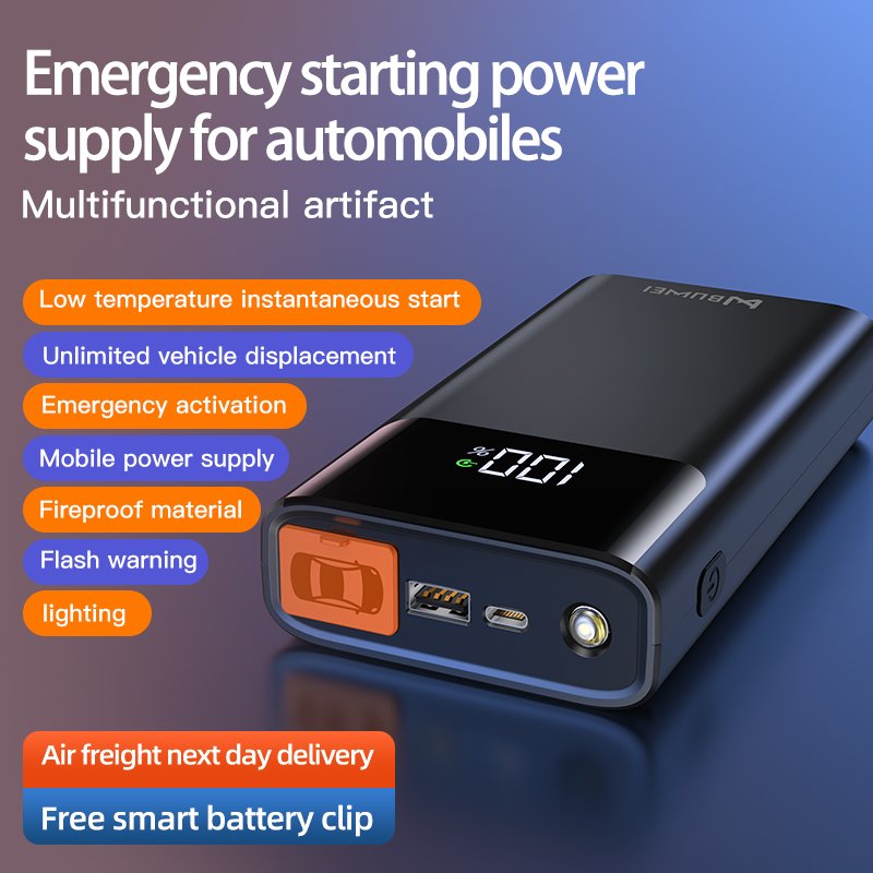 Car Jump Starter Power Bank Peak 2000A Portable Air Pump Compressor New Product for 2024 Factory Wholesale 10000mah USB-C 1 Pcs