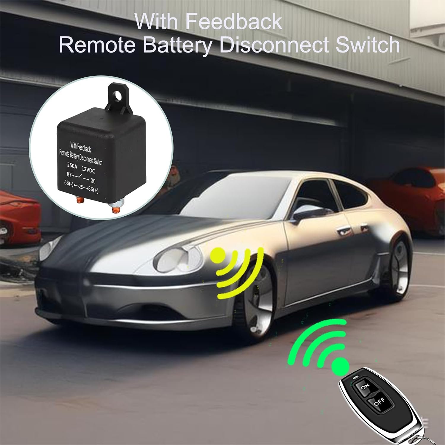 GLC 24v 200 Amp Wireless Remote Control Dc 12v Remote Battery Disconnect Switch Car Battery Cut Off Switch Battery Kill Switch