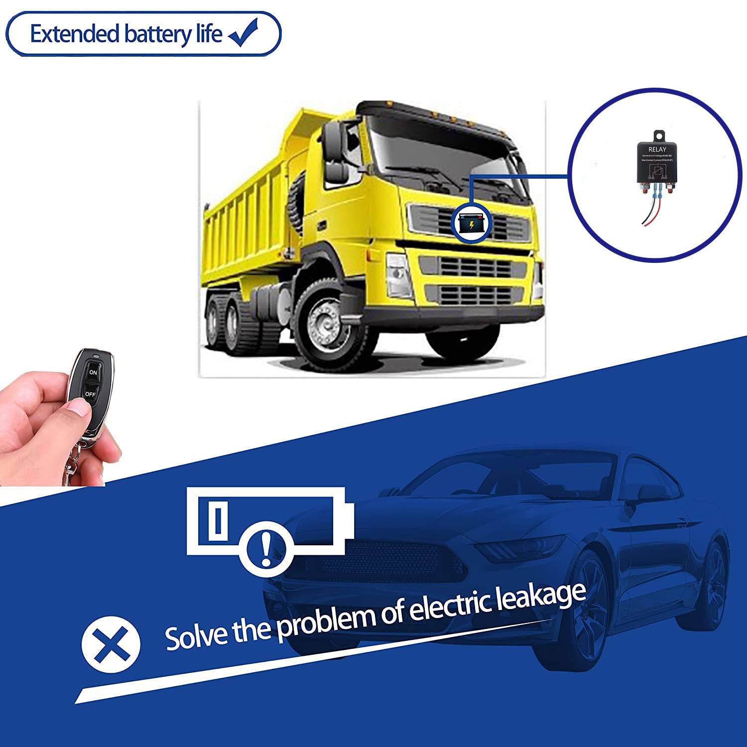 GLC 24v 200 Amp Wireless Remote Control Dc 12v Remote Battery Disconnect Switch Car Battery Cut Off Switch Battery Kill Switch