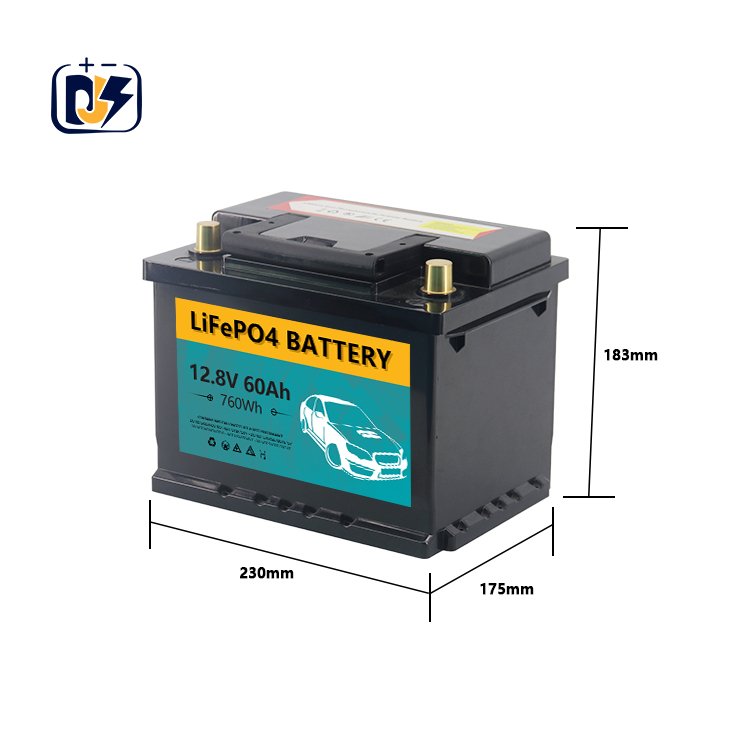 China 12 Volt Rechargeable Lifepo4 Battery Pack Manufacturers 12v 60Ah Camping Car Auto Lifepo4 Starter Battery