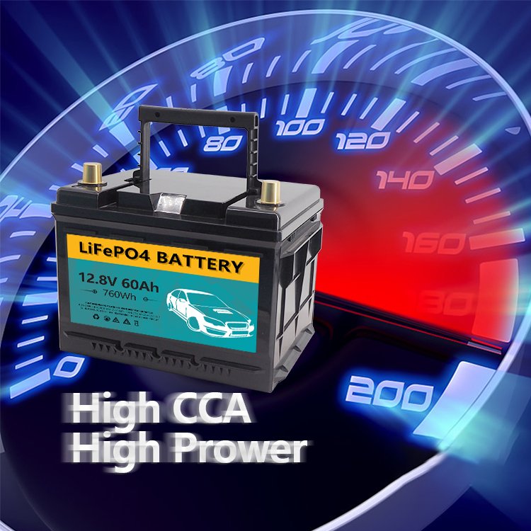China 12 Volt Rechargeable Lifepo4 Battery Pack Manufacturers 12v 60Ah Camping Car Auto Lifepo4 Starter Battery