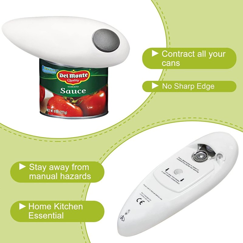 Kitchen Gadget One-Touch Portable Custom Bottle Openers Smooth Edge Mini Handheld Automatic Jar Opener Auto Electric Can Opener
