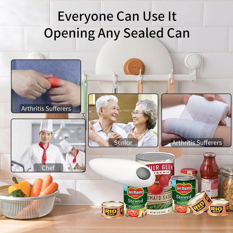 Kitchen Gadget One-Touch Portable Custom Bottle Openers Smooth Edge Mini Handheld Automatic Jar Opener Auto Electric Can Opener