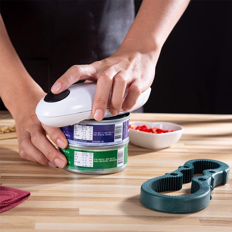 Kitchen Gadget One-Touch Portable Custom Bottle Openers Smooth Edge Mini Handheld Automatic Jar Opener Auto Electric Can Opener