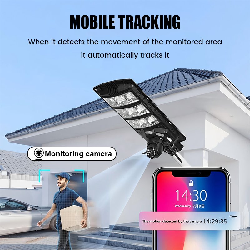 All in One 4G CCTV Solar Street Light ABS Housing Waterproof IP65 100W-600W Integrated LED 200W Solar Camera Road Application