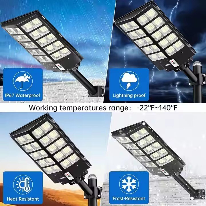 Smart Remote Control Outdoor Garden LED Street Lights Energy Saving Solar Powered All in One for Road Use Price List Available
