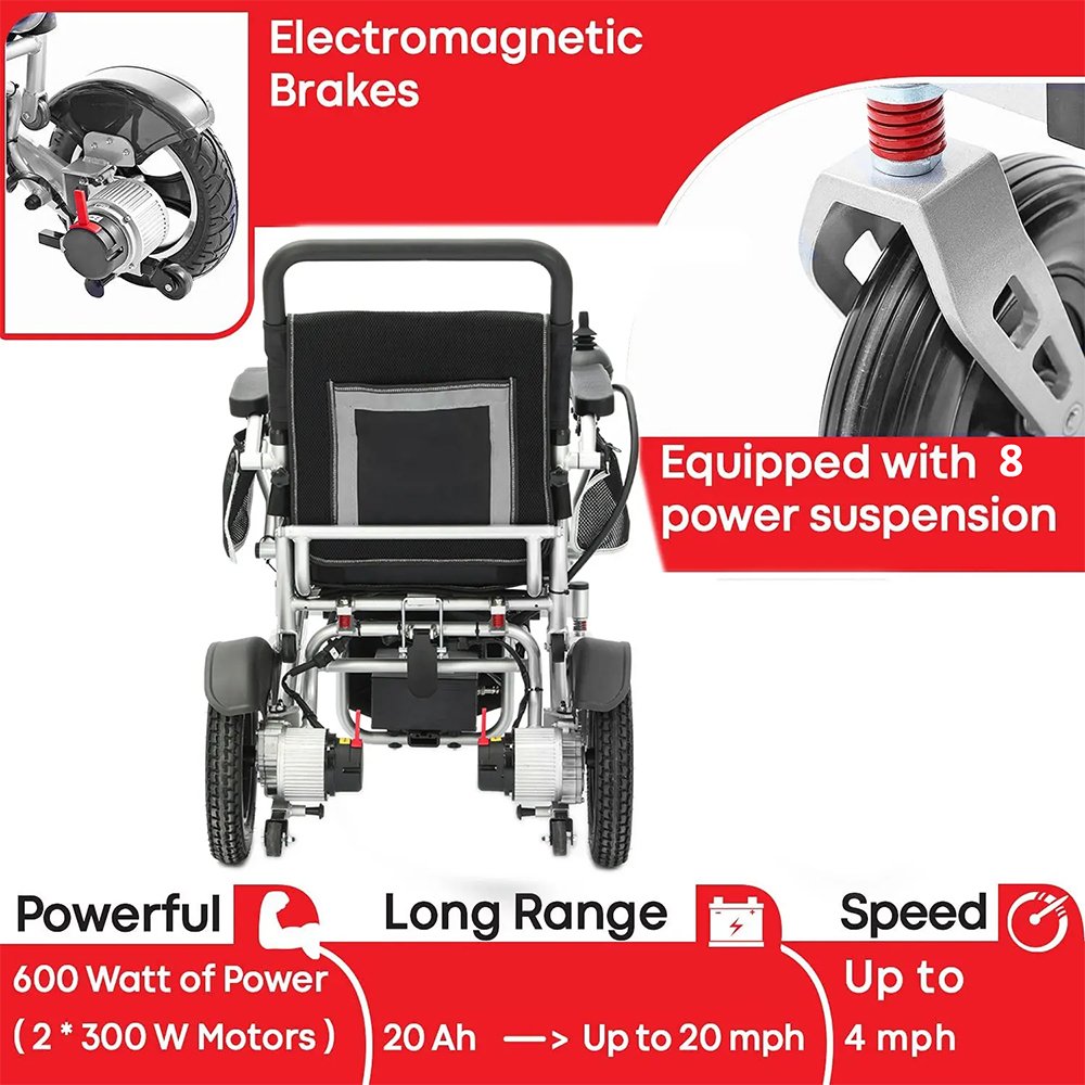 Wholesale Custom Wide Folding Heavy Duty Electrical Auto Electric Wheelchair for Medical Service