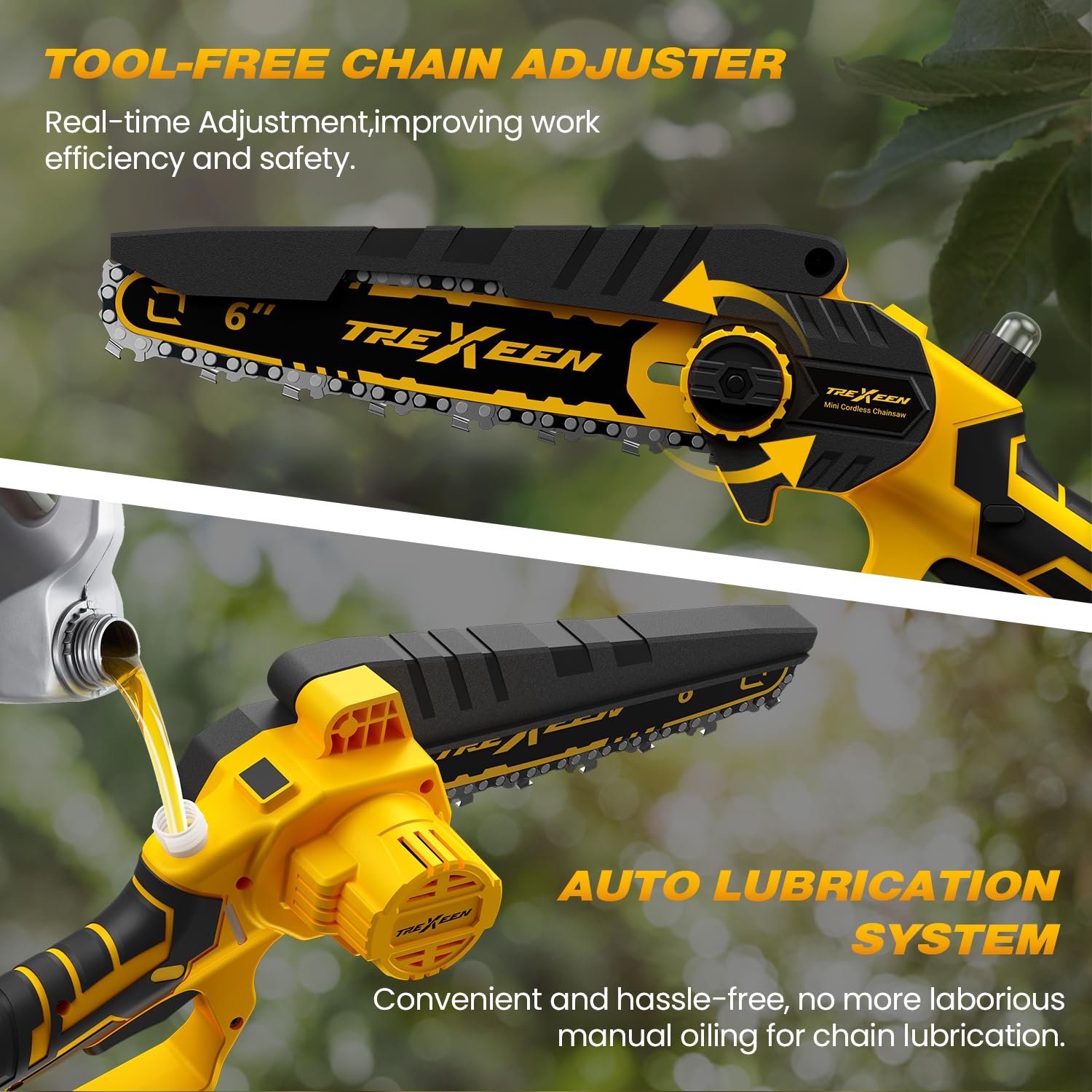 DIY Auto Oil High Quality Mini Handheld 21v Lithium Battery Electric Chainsaw Cordless Wood Cutting Chain Saw Machine