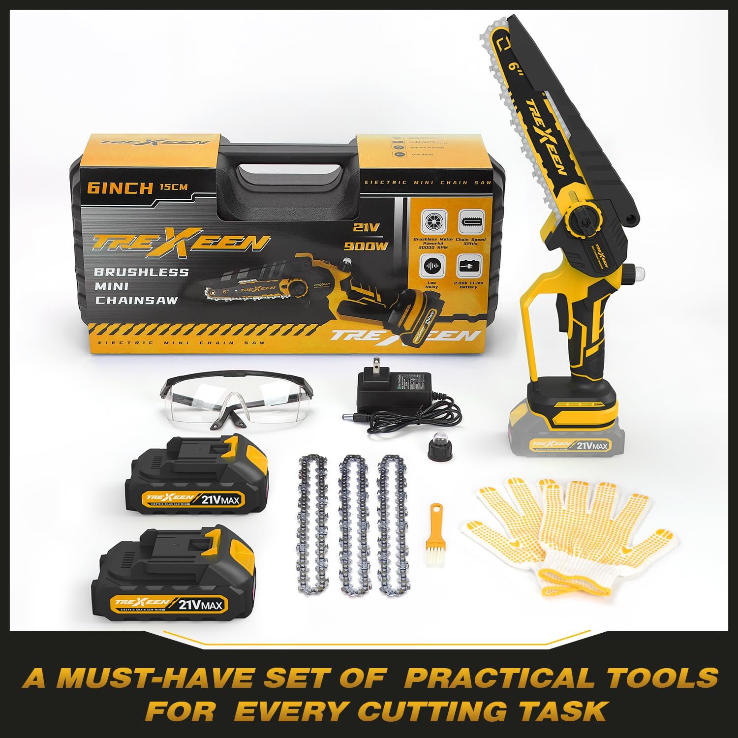 DIY Auto Oil High Quality Mini Handheld 21v Lithium Battery Electric Chainsaw Cordless Wood Cutting Chain Saw Machine
