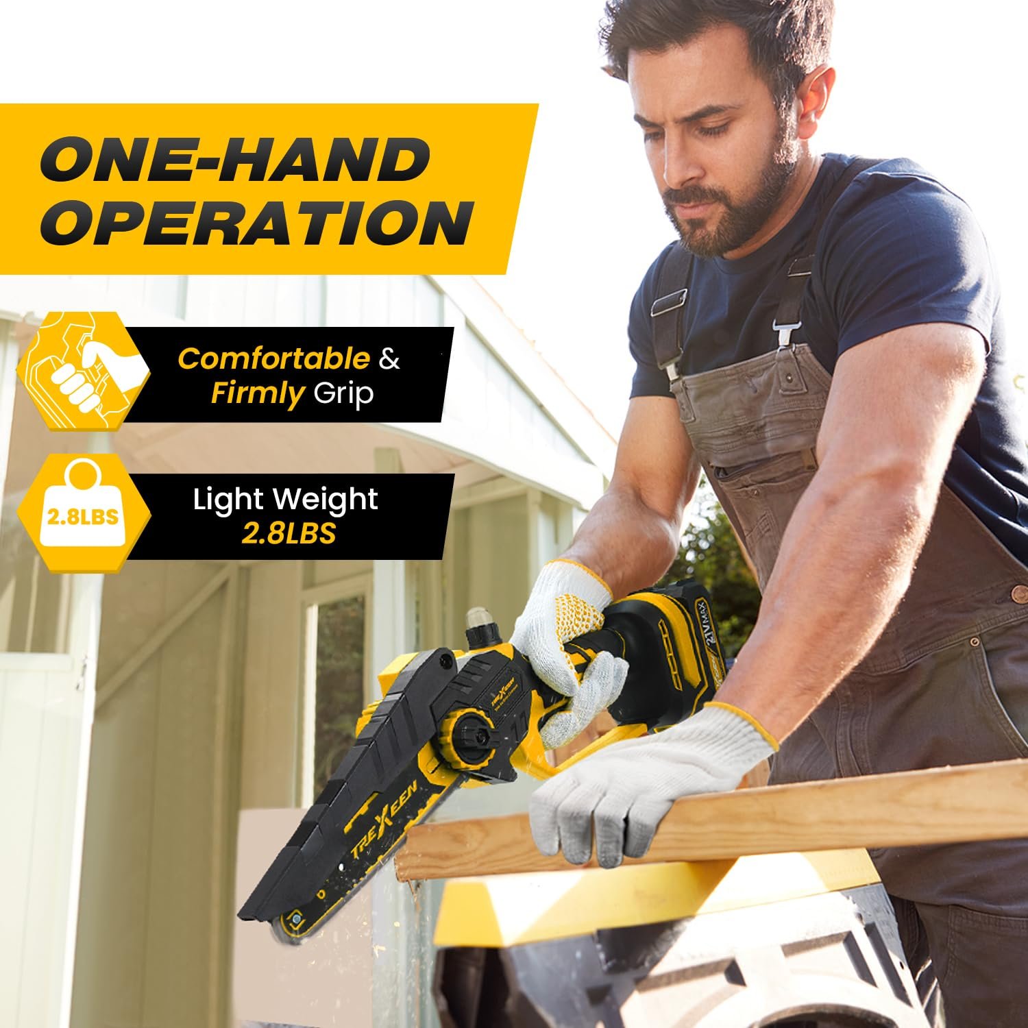 DIY Auto Oil High Quality Mini Handheld 21v Lithium Battery Electric Chainsaw Cordless Wood Cutting Chain Saw Machine