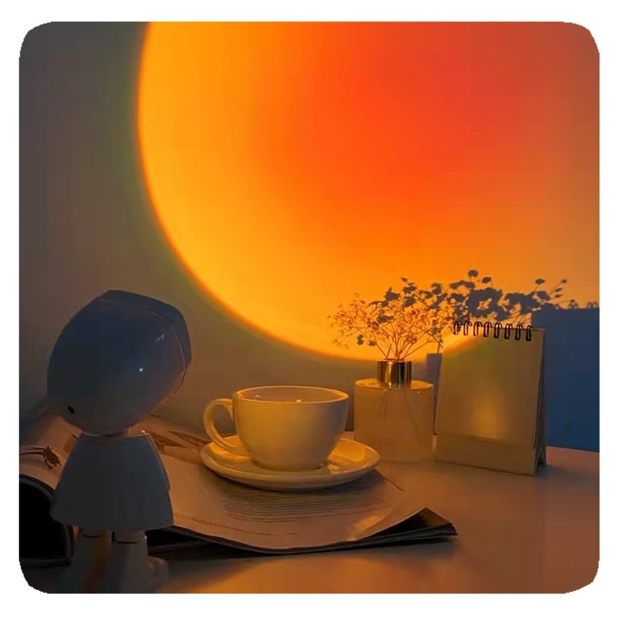 NEW Custom Rechargeable Robot Night Light Astronaut Projector Lights Decoration Atmosphere Battery Power Sunset Lamp