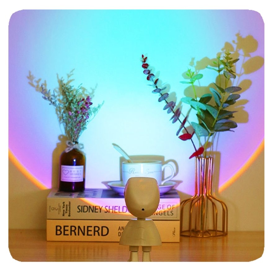 NEW Custom Rechargeable Robot Night Light Astronaut Projector Lights Decoration Atmosphere Battery Power Sunset Lamp