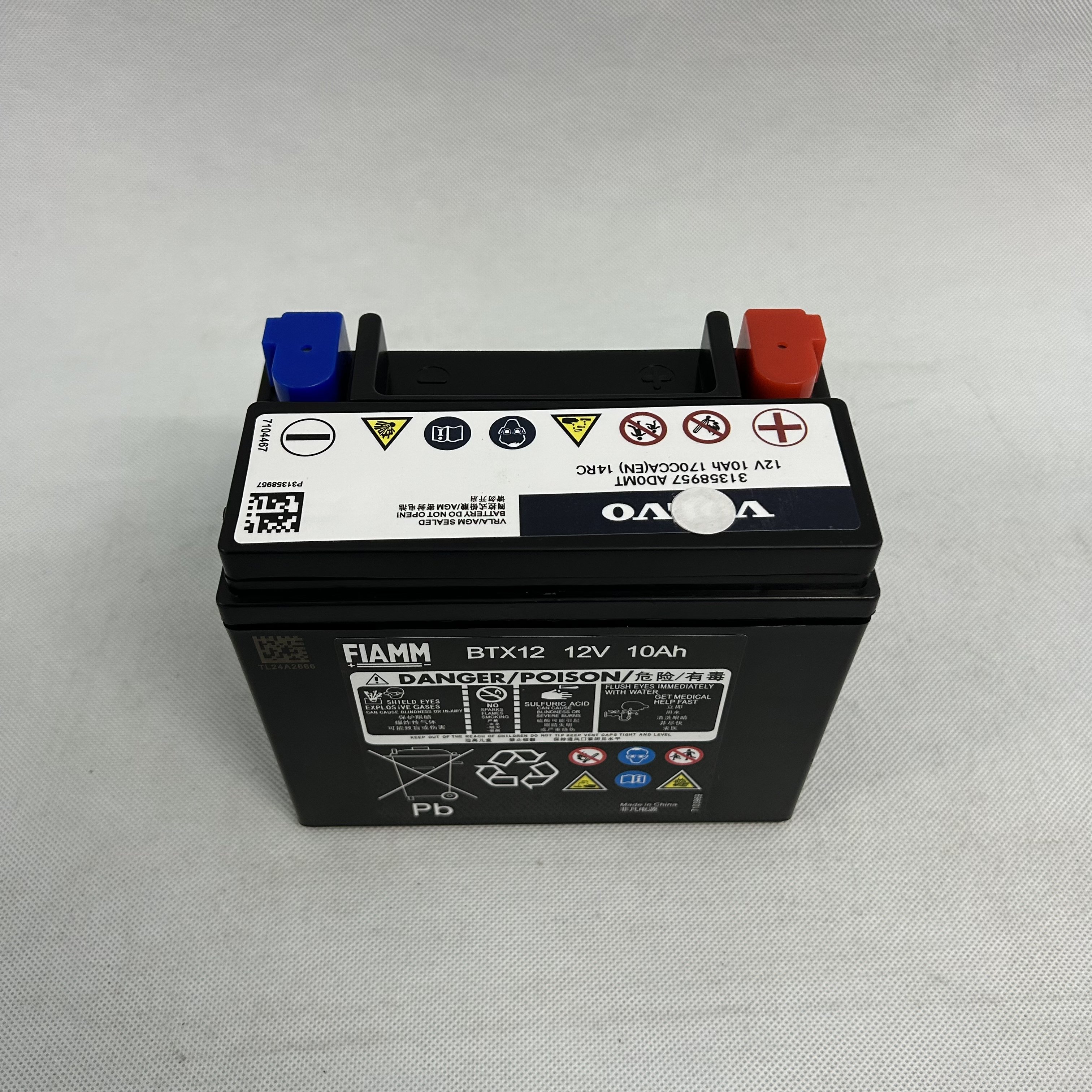 Hot Selling Vo Lvo Car Auxiliary Battery 12V 10BAh Replacement AGM Car Start-Stop Battery, Car Battery Model 31358957