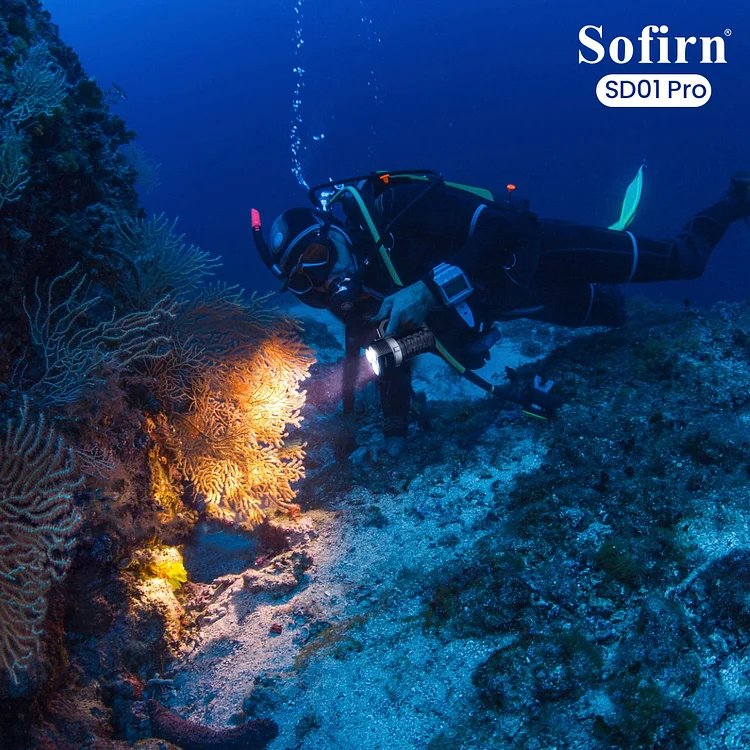 50000 Lumens Underwater Camera Diving Flashlight Diving Fill Light with Battery Battery Lens Photography Flashlight