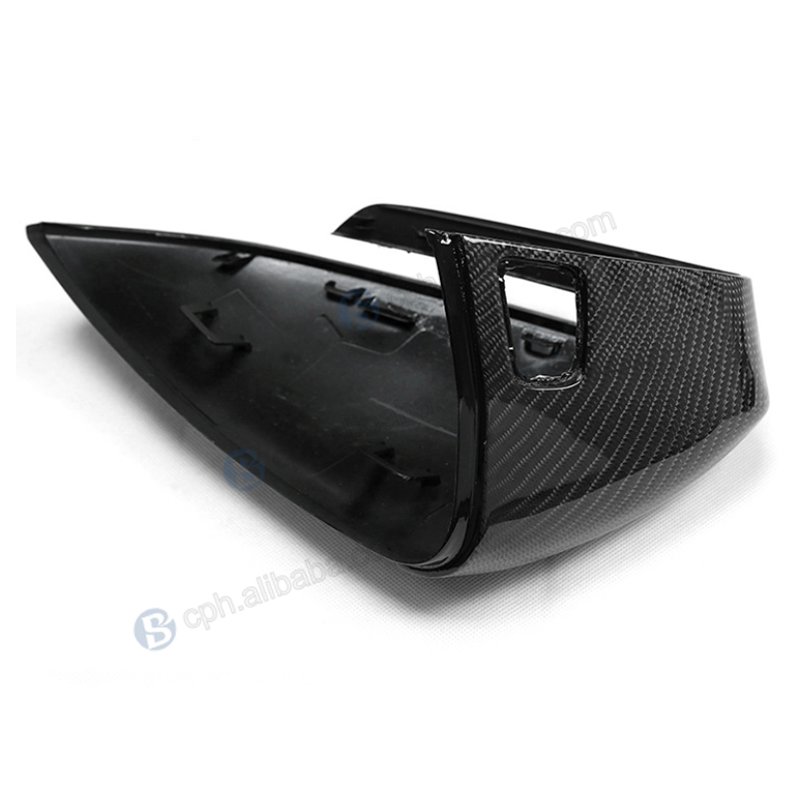 BENSNEES Auto Rear View Mirror Modification ABS+Carbon Fiber Mirror Cover With Auxiliary Hole for VW ID4 ID6 Audi Q4 Q5 E-tron