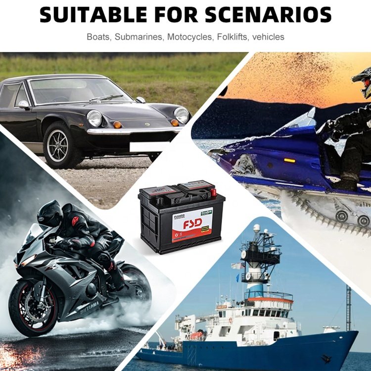 High Performance DIN Standard Auto Battery Electric Vehicles Boats Maintenance Free 12V 80Ah Lead Acid Car Battery