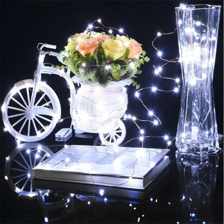 Customized 10M 100 LED Fairy Dewdrop Copper Wire LED Rice Starry Lights With Battery Box Bottle LED String Light