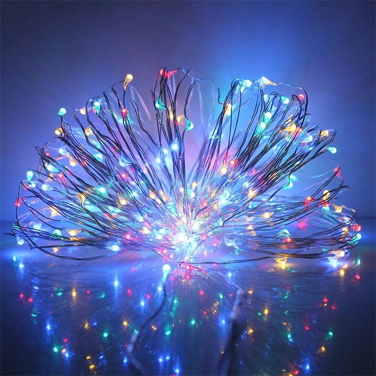 Customized 10M 100 LED Fairy Dewdrop Copper Wire LED Rice Starry Lights With Battery Box Bottle LED String Light