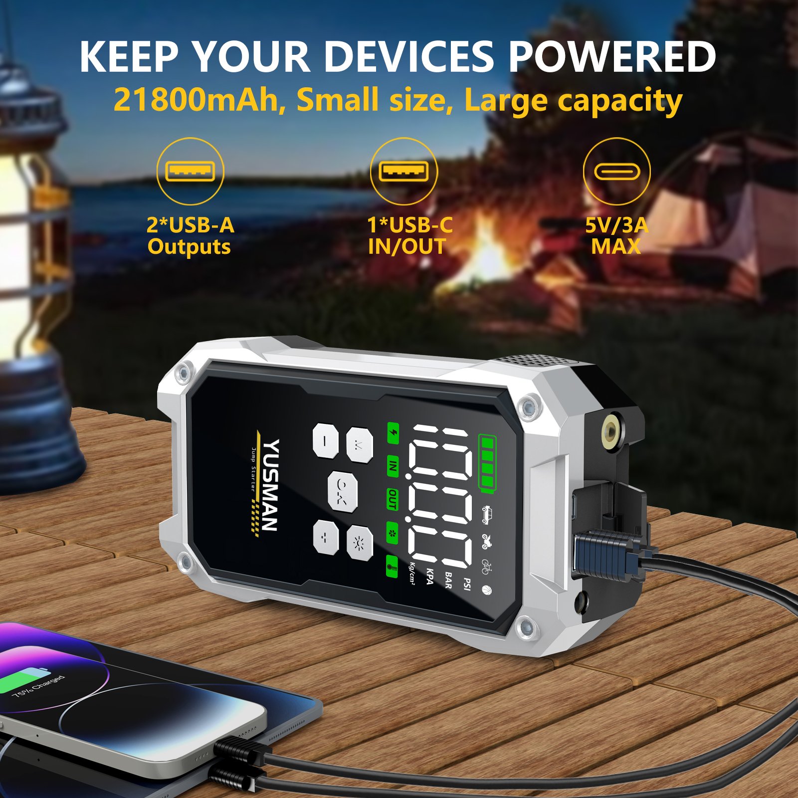 Automotive Battery Jump Starter Jump Starter Heavy-duty Smart Jump Starter with air Compressor