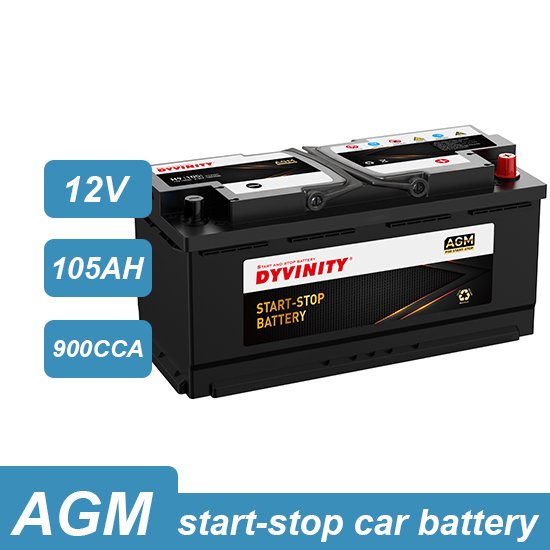 6-QTF-105 H9 12V 105Ah AGM Batteries Maintenance Free Start-stop Car Battery for Vehicles