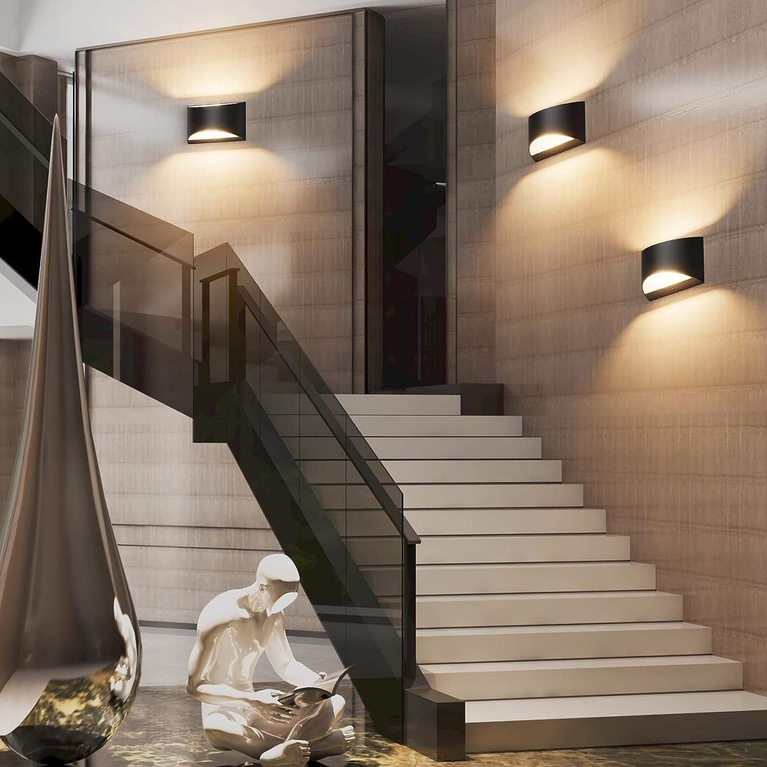 Indoor LED Wall Light Sconcer Rechargeable Batteries Upper and Lower Wall Mount for Living Room Bedroom Hallway Lighting