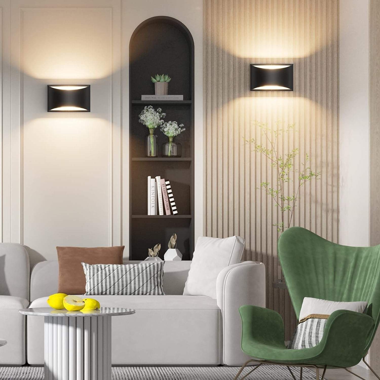 Indoor LED Wall Light Sconcer Rechargeable Batteries Upper and Lower Wall Mount for Living Room Bedroom Hallway Lighting