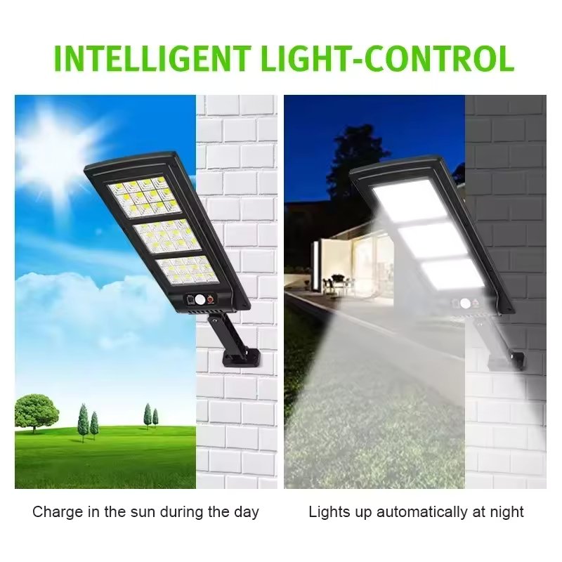 Super Bright Outdoor LED Solar Wall Light IP65 Waterproof Street Lighting DC Cross-Border Garden Remote Control Battery Roads