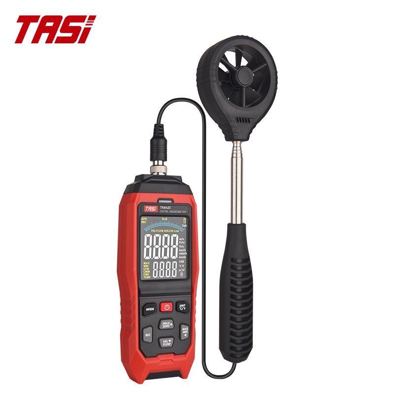 TASI TA642C USB Connection Anemometer New Arrival Wind Meter and Air Temperature Flow Velocity Meter Testing Equipment