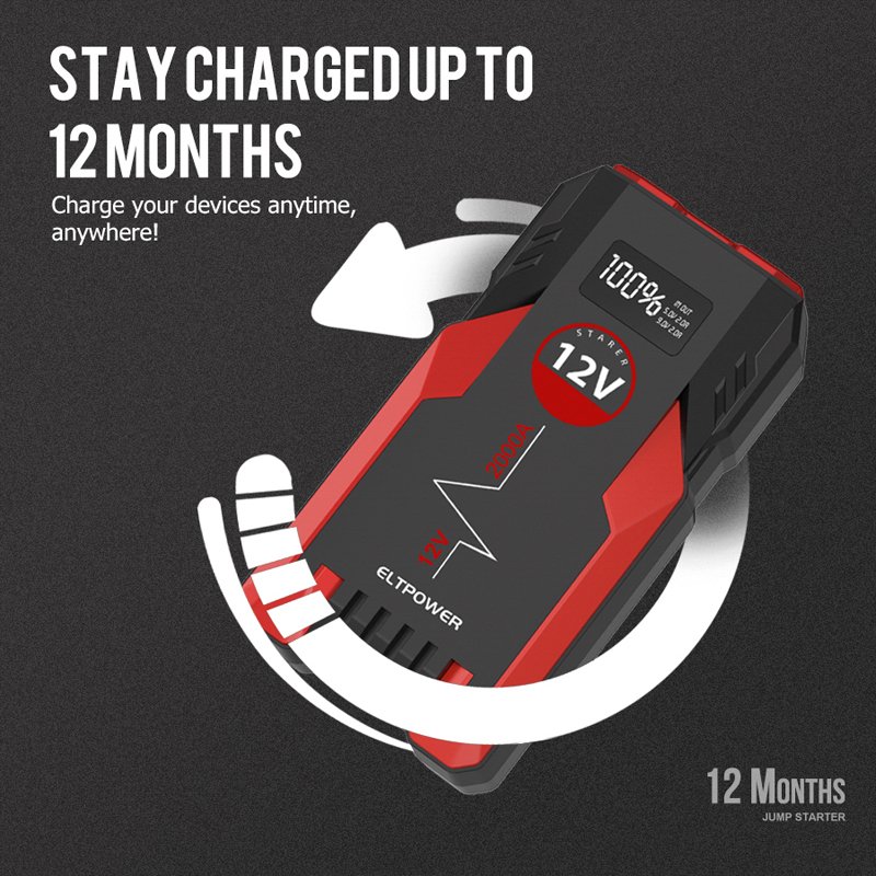 Portable Battery Jump Starter Pack Multi-Function 12V 2000A Car Jump Starter Power Bank