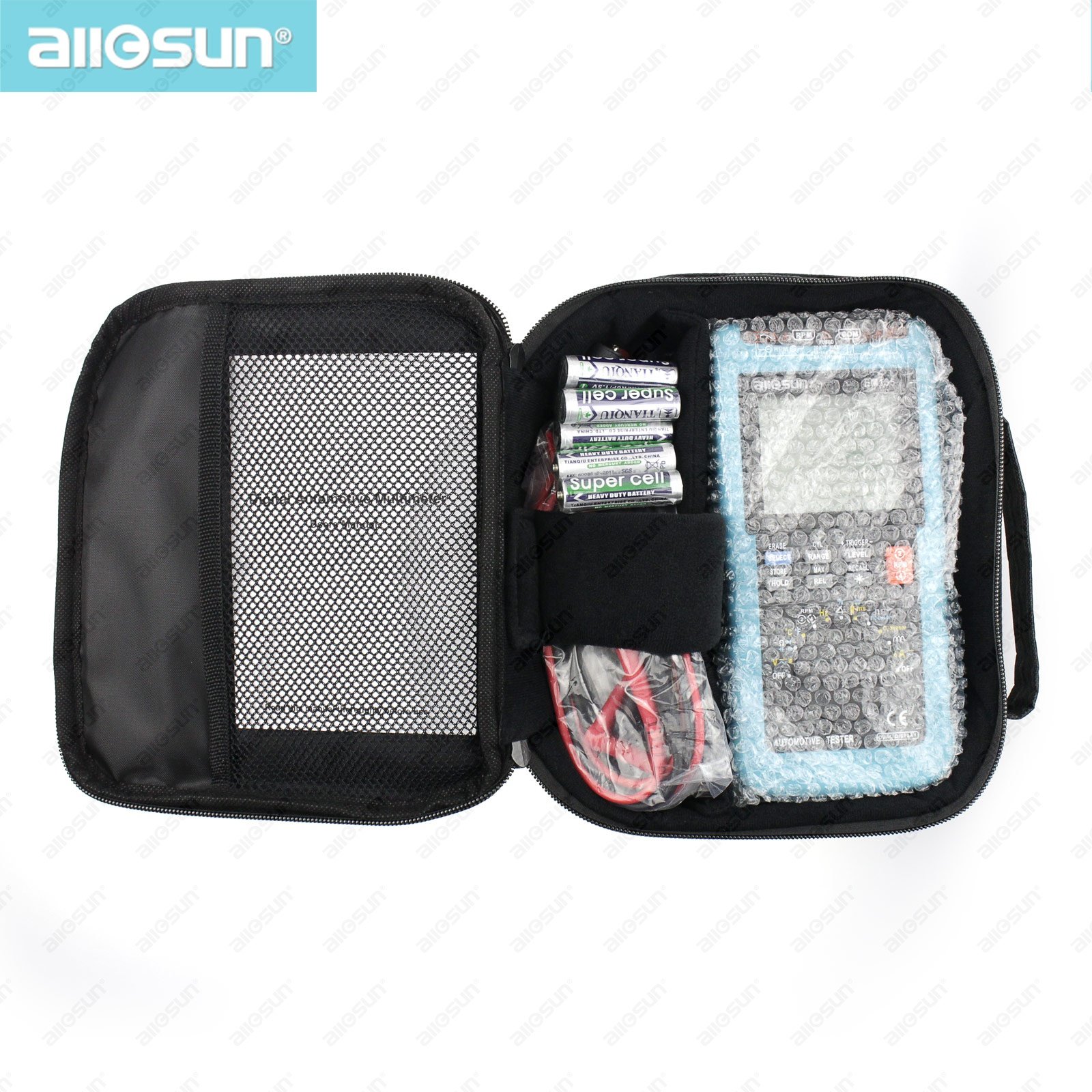 Allosun EM135 Car Diagnostic Tool Digital Automotive Multi-meter Car Engine RPM Tester Dwell Angle Car Alternator Tester