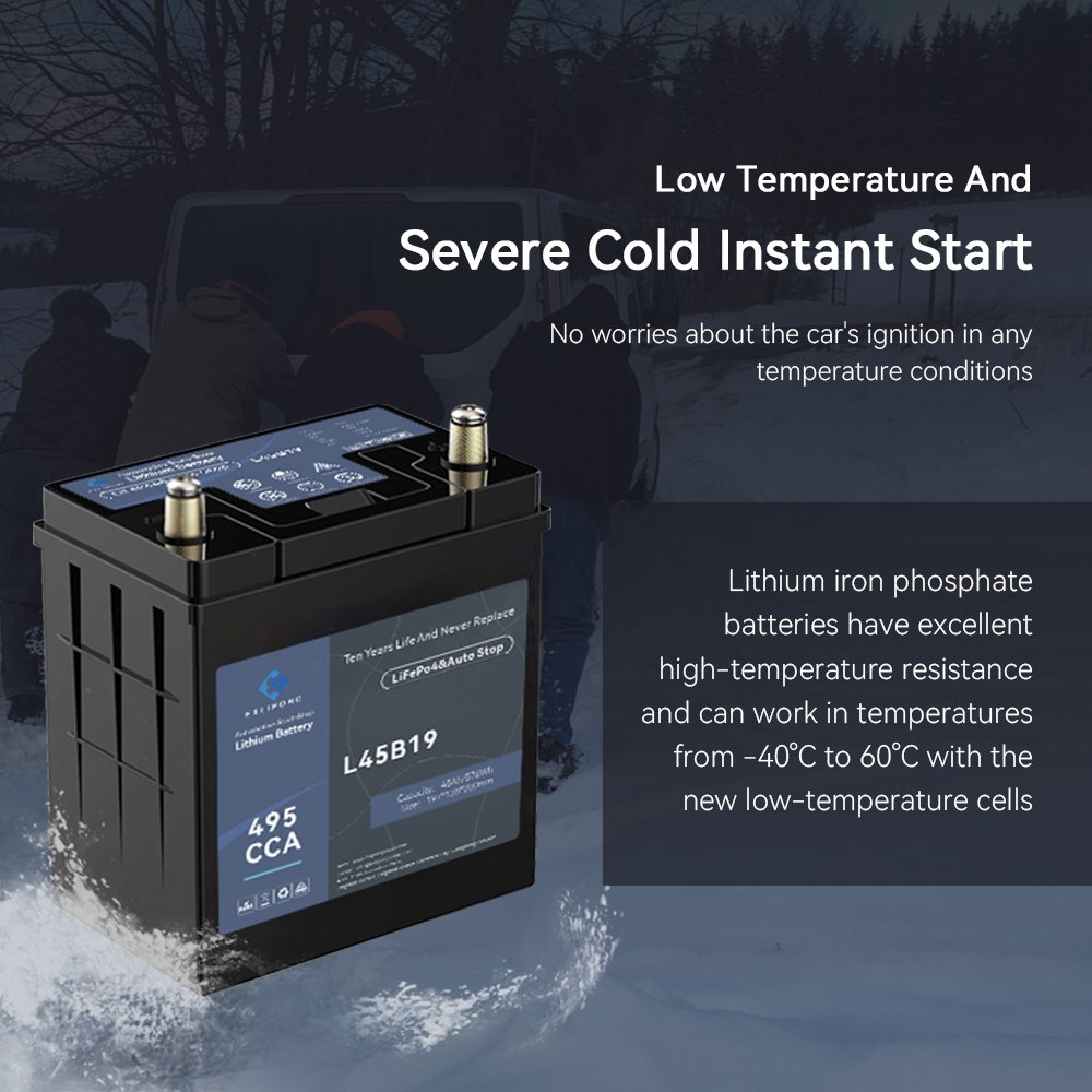 Exliporc Ultra-Long Life 12V Lithium Car Battery Auto Bbatteries Lifepo4 Stop Start Car Battery Pack