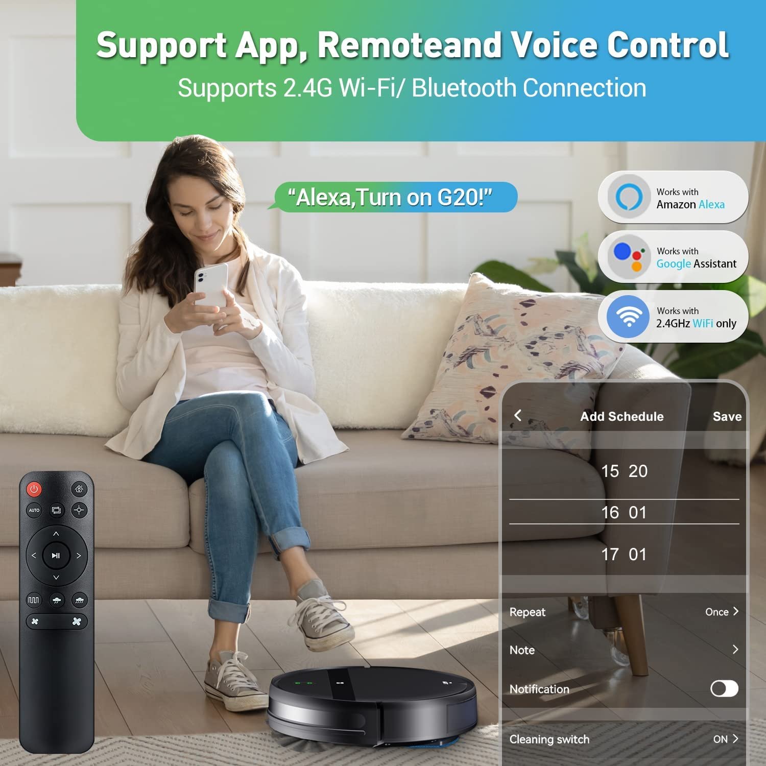 Powerful Suction Vacuum Cleaner Smart Onson and Mop Multifunctional Automatic Mopping Floor Cleaning Robot